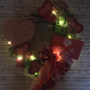 Világító kopogtató szívekkel - otthon & életmód - dekoráció - ajtó- és ablak dekoráció - ajtódísz & kopogtató - Meska.hu