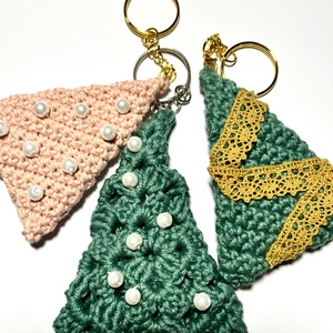 Karácsonyfa kulcstartó szett - táska & tok - kulcstartó & táskadísz - kulcstartó - Meska.hu