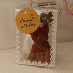 Francia bulldog gyertya díszdobozban, Kellékek & szerszámok, Dekorációs kellékek, Dekorációs gyertya, , MESKA