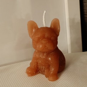 Francia bulldog gyertya díszdobozban - kellékek & szerszámok - dekorációs kellékek - dekorációs gyertya - Meska.hu