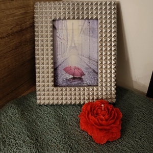 Rózsa gyertya díszdobozban - kellékek & szerszámok - dekorációs kellékek - dekorációs gyertya - Meska.hu