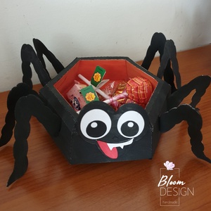 Halloween-i édesség kínáló pókocska papírból - otthon & életmód - Meska.hu