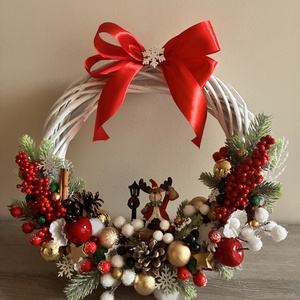 Csendes éj , Karácsony, Adventi díszek, Adventi ajtódísz, Virágkötés, MESKA