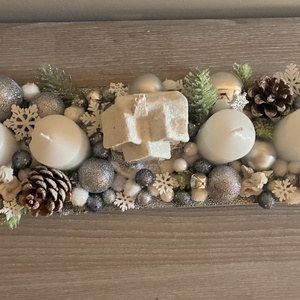 Ezüst elegancia - karácsony - adventi díszek - adventi asztaldísz - Meska.hu