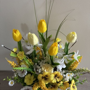 Tavaszi asztaldísz, Otthon & Életmód, Virágdekoráció, Virágdíszek, Asztali virágdísz, Virágkötés, MESKA