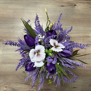 Lila asztaldisz  - otthon & életmód - virágdekoráció - virágdíszek - virágdísz kaspóban - Meska.hu