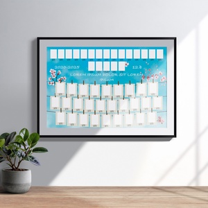 Sakura hátteres ballagási tabló sablon 70x100cm (.psd/.psb fájl, CMYK, 300dpi, 0,5cm kifutó) - művészet - grafika & illusztráció - digitális - Meska.hu
