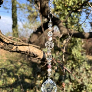 Napfogó hegyikristály és botswana achát ásványokból - Meska.hu