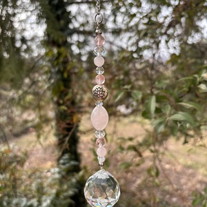 Napfogó rózsakvarc, hegyikristály és dinnyekvarc ásványokból - Meska.hu