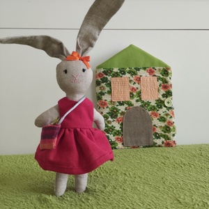 Emili Nyuszi Háza - játék & sport - baba & babaház - öltöztethető baba - Meska.hu