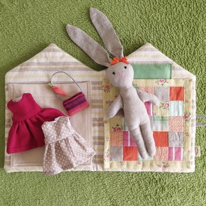 Emili Nyuszi Háza - játék & sport - baba & babaház - öltöztethető baba - Meska.hu