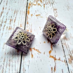 ORGONIT védelmező gyűrű és bross csaroit és rózsakavarc ásvánnyal - ékszer - gyűrű - statement gyűrű - Meska.hu