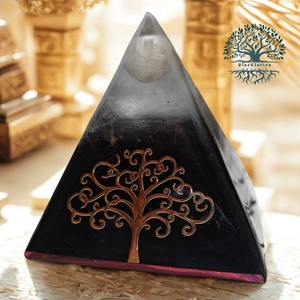 Orgonit gyógyító koncentráció piramis cseresznyekvarc csúccsal,  sungittal, Otthon & Életmód, Dekoráció, Spiritualitás, Orgonit piramis, Mindenmás, MESKA