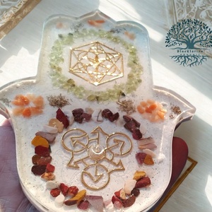 ORGONIT harmónia füstölö tartó sungit, aventurin, hópehely obszidián, pirit és labradorit ásványokkal - otthon & életmód - dekoráció - spiritualitás - füstölő és füstölőtartó - Meska.hu