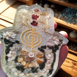 ORGONIT harmónia füstölö tartó sungit, aventurin, hópehely obszidián, pirit és labradorit ásványokkal - otthon & életmód - dekoráció - spiritualitás - füstölő és füstölőtartó - Meska.hu