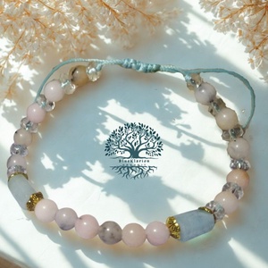 Egyensúly és harmónia perui andok opál, amazonit és hegyikristály karkötő - ékszer - karkötő - gyöngyös karkötő - Meska.hu