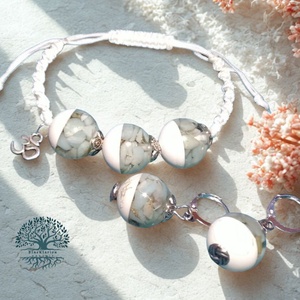 ORGONIT energia és erő gyöngyök ásványokkal, rézzel, csúszókötéses karkötőn, fülbevalón, Ékszer, Karkötő, Gyöngyös karkötő, Ékszerkészítés, Gyöngyfűzés, gyöngyhímzés, MESKA