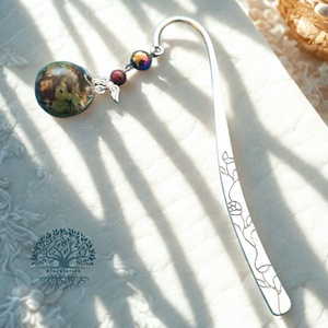 ORGONIT védelmező, erősítő peridot, hematit és tigrisszem ásvány és levendula szirom könyvjelző - Meska.hu