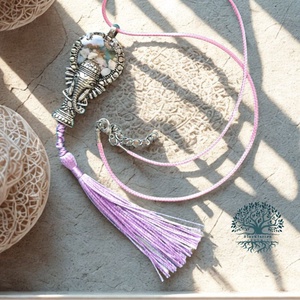 Orgonit Ganesha medál karneol, rózsaopál, jáspis, amazonit és holdkő ásványokkal - otthon & életmód - dekoráció - spiritualitás - ásványok - Meska.hu