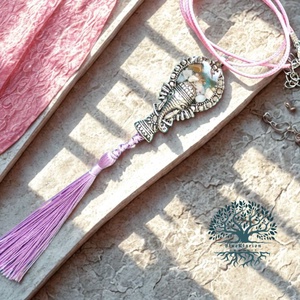 Orgonit Ganesha medál karneol, rózsaopál, jáspis, amazonit és holdkő ásványokkal - otthon & életmód - dekoráció - spiritualitás - ásványok - Meska.hu