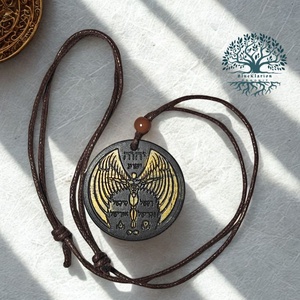 Védelem, Quantum csendje, OM lávakő medálos nyaklánc, hematit és rudraksha gyöngyökkel nemesacél sodronyon - ékszer - nyaklánc - medálos nyaklánc - Meska.hu