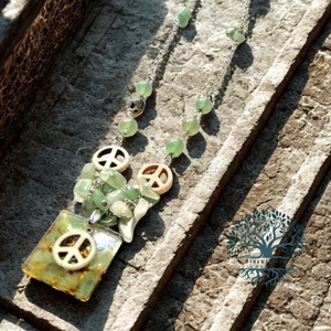 ORGONIT béke a szívnek aventurin és howlit ásványos nyaklánc, Ékszer, Nyaklánc, Medálos nyaklánc, Ékszerkészítés, Gyöngyfűzés, gyöngyhímzés, MESKA