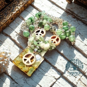 ORGONIT béke a szívnek aventurin és howlit ásványos nyaklánc - ékszer - nyaklánc - medálos nyaklánc - Meska.hu