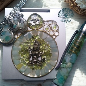 Orgonit tükör, nyaklánc, golyóstoll szett - otthon & életmód - dekoráció - spiritualitás - ásványok - Meska.hu