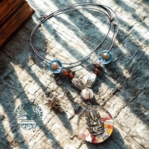 Orgonit Buddha, két oldalú mokait medál csúszókötéses nyakláncon - otthon & életmód - dekoráció - spiritualitás - ásványok - Meska.hu