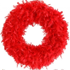 -50 % akciós!! Extrém design ajtódísz - bordó vagy piros színű toll boa -  - Meska.hu
