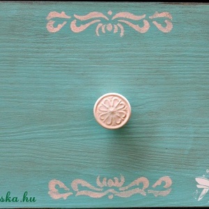 - 20 % akciós! ETNO - türkizkék shabby chic komód - éjjeliszekrény -  - Meska.hu