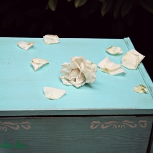 - 20 % akciós! ETNO - türkizkék shabby chic komód - éjjeliszekrény -  - Meska.hu