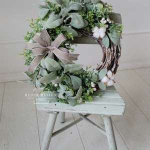 Vintage pasztell tavaszi selyemvirág kopogtató - virágkoszorú - selyemvirágos ajtódísz - otthon & életmód - dekoráció - Meska.hu