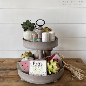 Két emeletes farmhouse vintage kínálótál - sütitartó, tortatál - otthon & életmód - konyhafelszerelés, tálalás - tálalás - kínálótál - Meska.hu