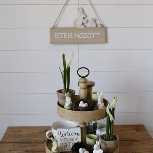 Két emeletes farmhouse vintage kínálótál - sütitartó, tortatál - otthon & életmód - konyhafelszerelés, tálalás - tálalás - kínálótál - Meska.hu