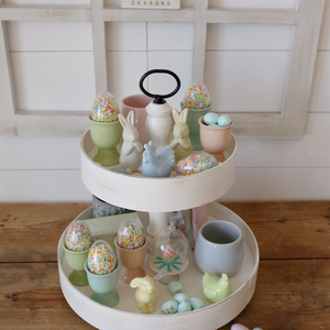 Két emeletes farmhouse vintage kínálótál - sütitartó, tortatál - otthon & életmód - konyhafelszerelés, tálalás - tálalás - kínálótál - Meska.hu