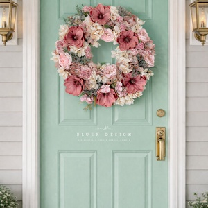 Vintage magnóliás selyemvirág kopogtató teli fazon- virágkoszorú - magnólia tavaszi selyemvirágos ajtódísz, Otthon & Életmód, Dekoráció, Ajtó- és ablak dekoráció, Ajtódísz & Kopogtató, Virágkötés, Mindenmás, MESKA