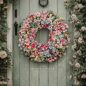 Erdő-mező szépségei - tavaszi vadvirágos selyemvirágos kopogtató ajtódísz - Meska.hu