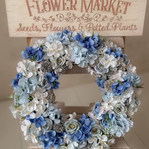 Vintage pasztell selyemvirág kopogtató - virágkoszorú - tavaszi nyári luxus selyemvirágos  - otthon & életmód - dekoráció - ajtó- és ablak dekoráció - ajtódísz & kopogtató - Meska.hu