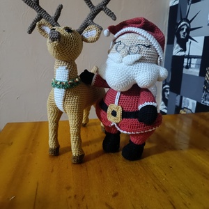 Télapó és rénszarvasa - karácsony - mikulás - mikulás beltéri dekoráció - Meska.hu