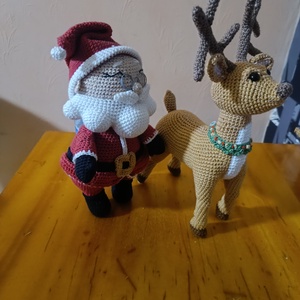 Télapó és rénszarvasa - karácsony - mikulás - mikulás beltéri dekoráció - Meska.hu