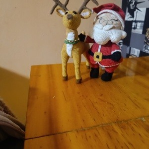 Télapó és rénszarvasa - karácsony - mikulás - mikulás beltéri dekoráció - Meska.hu