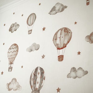 Hőlégballonos falmatrica � matt, átlátszó fólián - baba - mama - babaszoba dekoráció - gyerekszoba falmatrica - Meska.hu