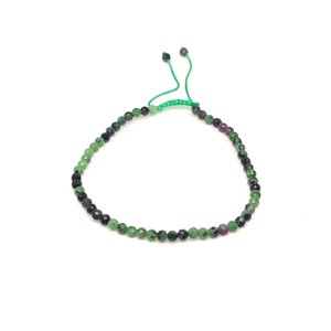 Fazettált rubin zoizit golyós ásvány karkötő csúszócsomóval 4�5mm, Ékszer, Karkötő, Ásványkarkötő, , MESKA