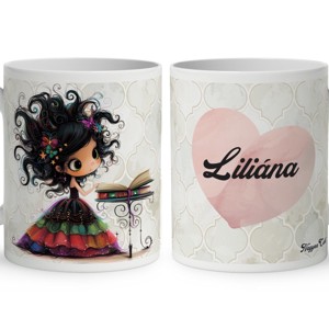 Névvel kérhető - Bájos könyv hercegnő mintás bögre, Otthon & Életmód, Konyhafelszerelés, tálalás, Tálalás, Bögre & Csésze, , MESKA