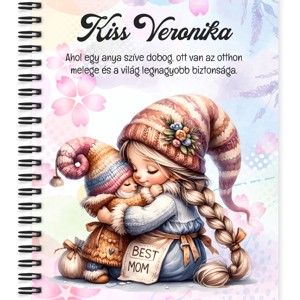 Személyre szabható - Cuki Anya manó & Lánya mintás A6-os füzet, Otthon & Életmód, Papír, írószer, Jegyzetfüzet & Napló, , MESKA