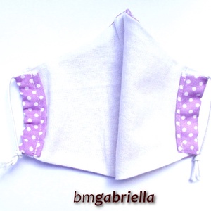 Gyerek arcmaszk, szájmaszk, maszk - lila pöttyös - kislány, lány - textil szájmaszk - mosható védőmaszk -  - Meska.hu