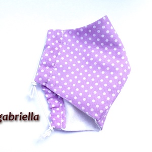 Gyerek arcmaszk, szájmaszk, maszk - lila pöttyös - kislány, lány - textil szájmaszk - mosható védőmaszk -  - Meska.hu