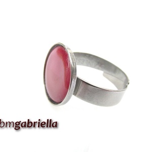 Bordó tűzzománc gyűrű -  kézműves gyűrű - állítható, modern gyűrű - orvosi fém - ékszer - gyűrű - kerek gyűrű - Meska.hu
