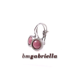 Tűzzománc fülbevaló nemesacél, francia kapcsos foglalatban - rózsaszín - ékszer - fülbevaló - lógó fülbevaló - Meska.hu